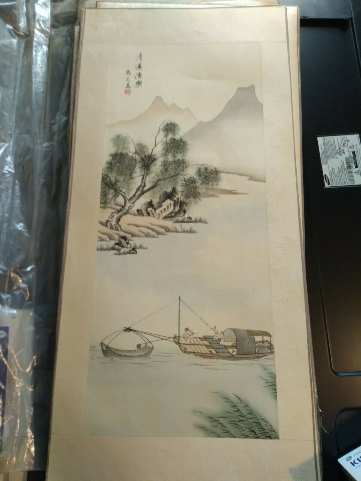 Original hand- painted Chinese scroll. Excellent condition. 