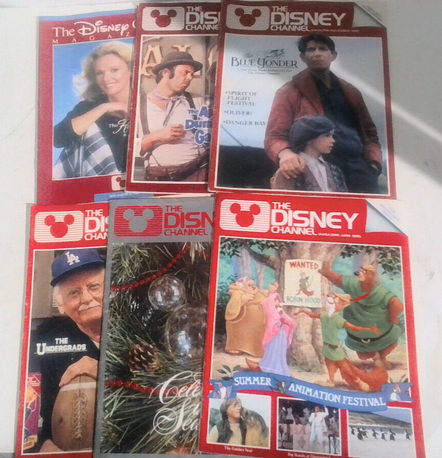 GREAT FIND Lot Of 6 THE DISNEY CHANNEL Magazines VINTAGE 1980's Nostalgic L3B42