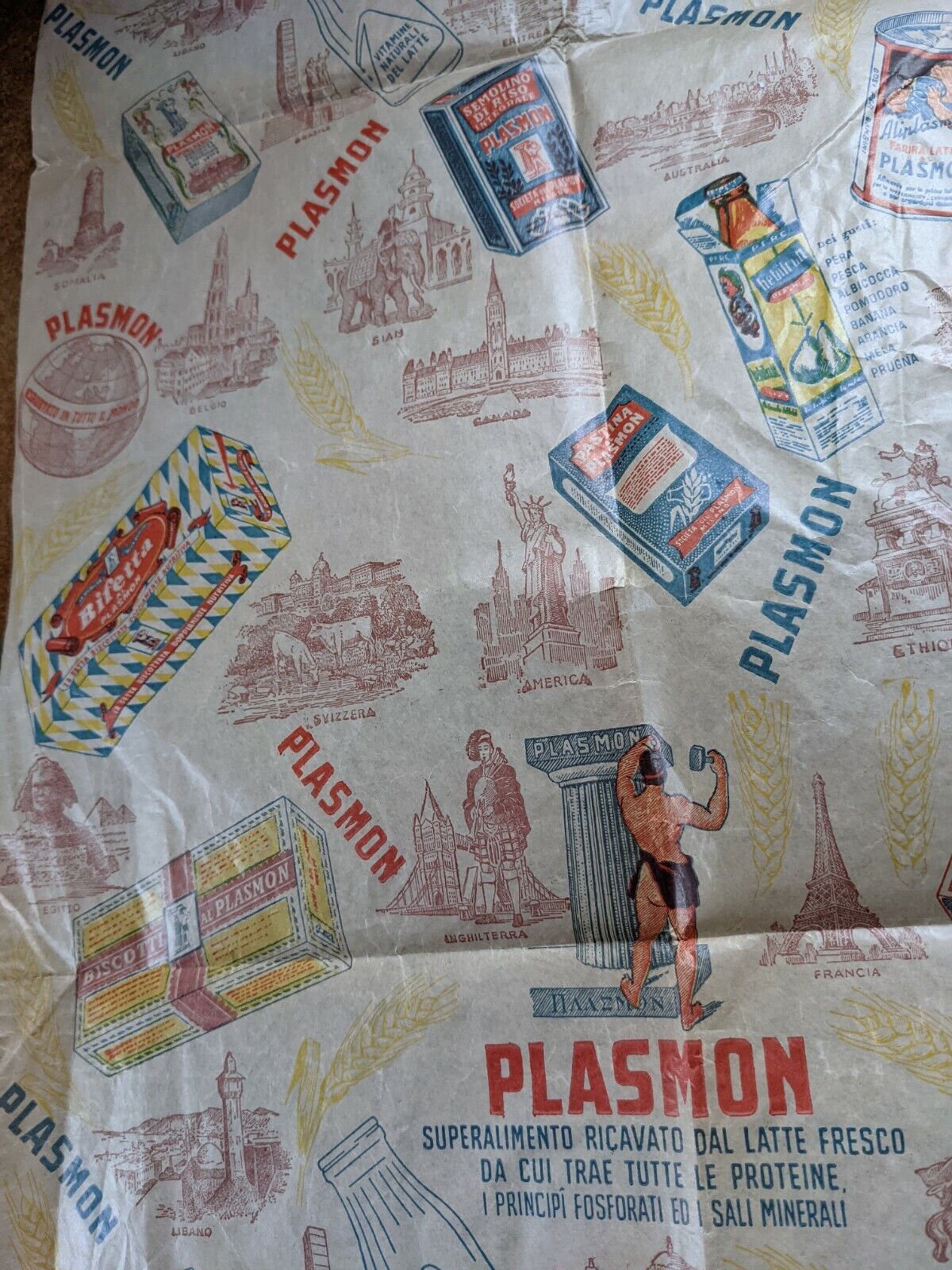 PLASMON 1950S Italy Packaging Paper