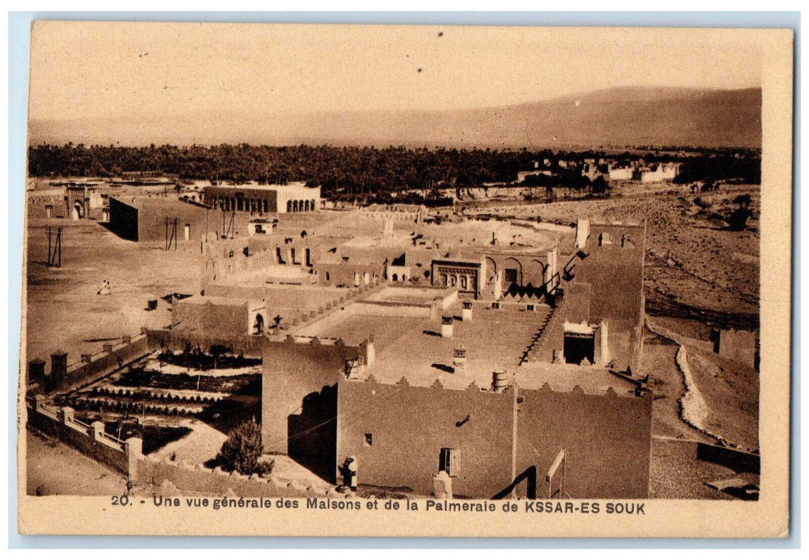 c1930's General View Maisons Palmeraie Errachidia Morocco Vintage Postcard