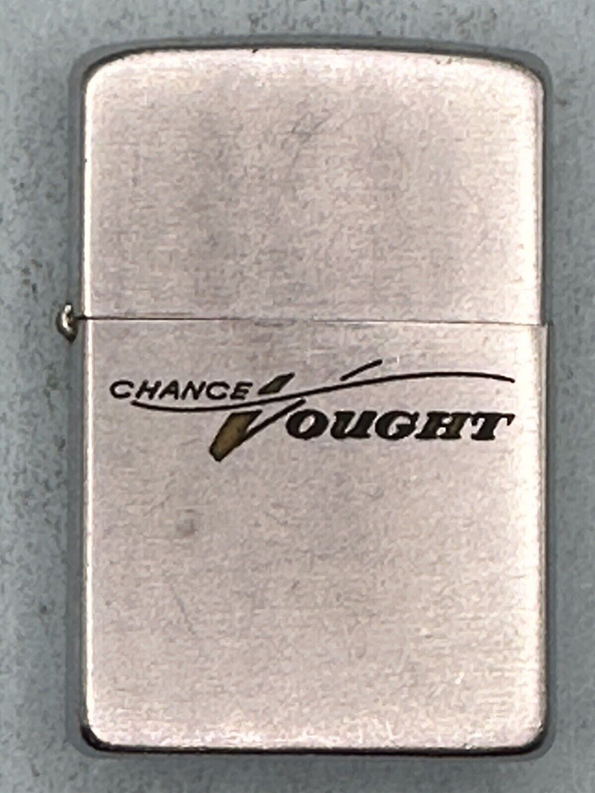 Vintage 1958 Chance Vought Crusader Chrome Double Sided Zippo Lighter