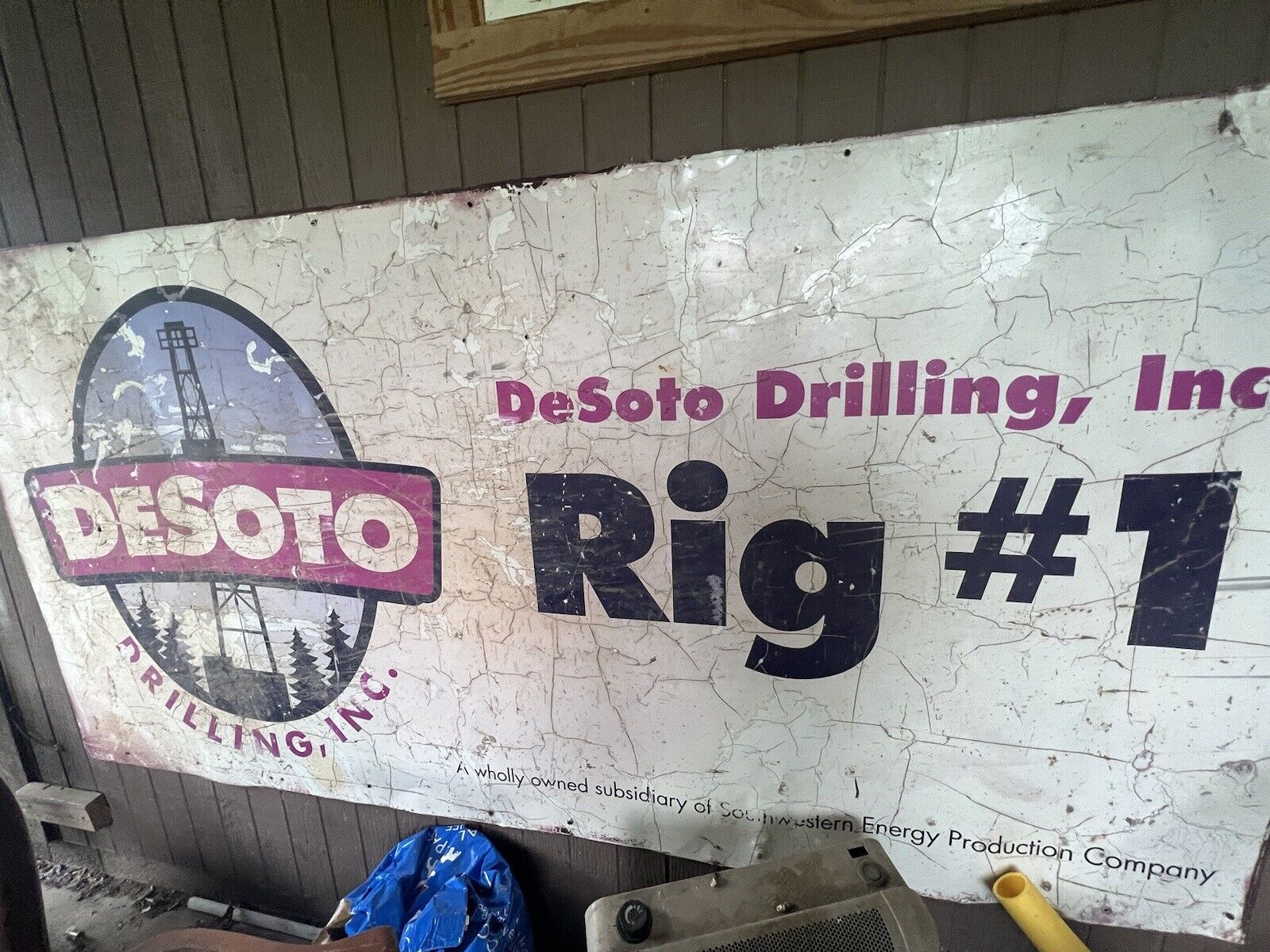 vintage oil rig  sign - vintage metal sign - vintage gasoline sign