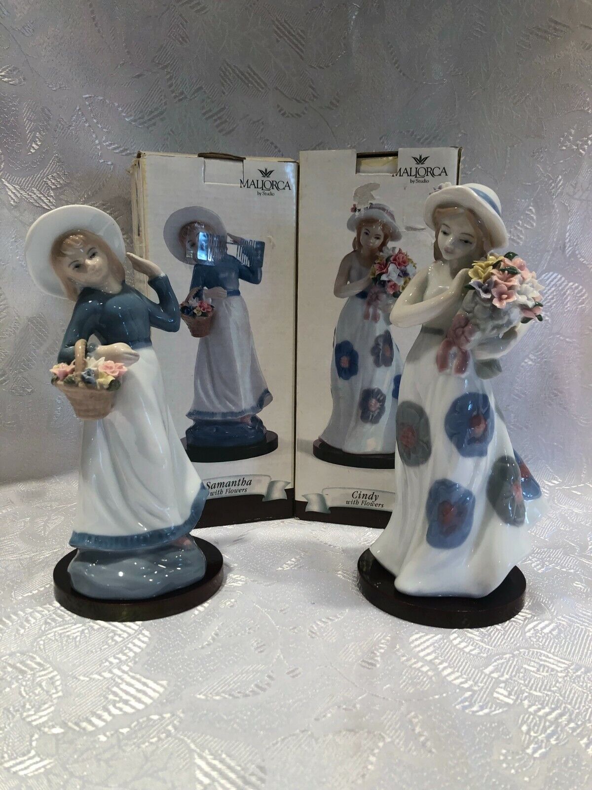 Vintage Cindy & Samantha with Flowers Mallorca by Studio 2 Porcelain Figurines