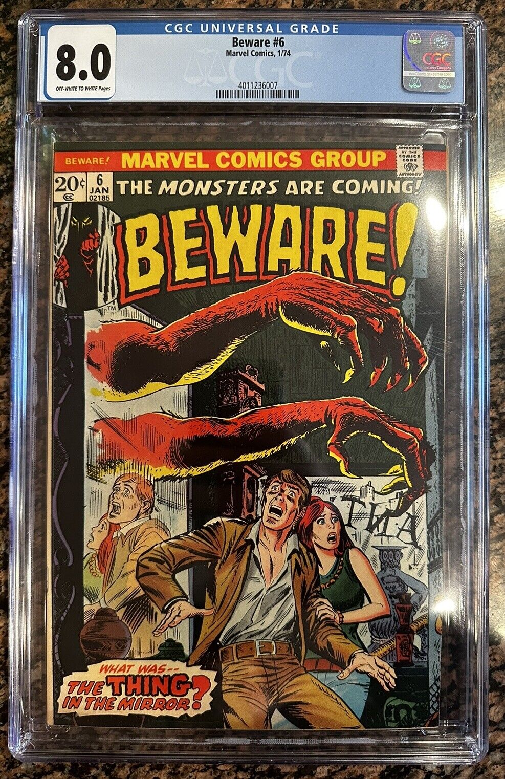 Beware #6 (Jan. 1974) Graded (CGC 8.0) Marvel Comics