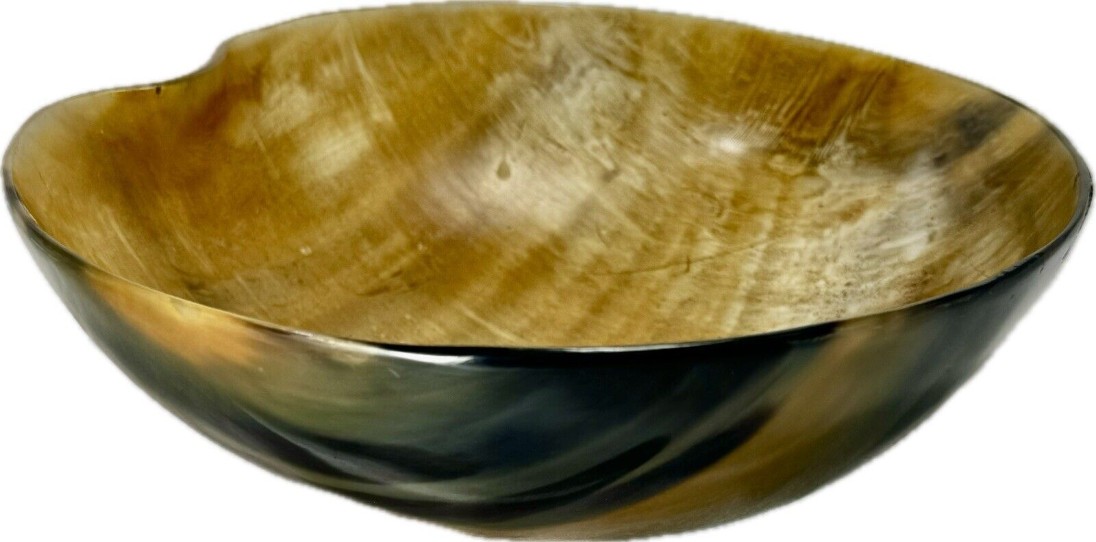 Vintage Horn Bowl 8” MCM Decor Gold and Browns