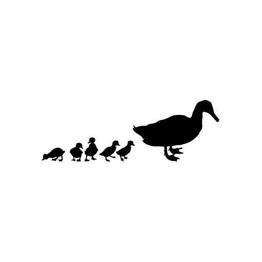 Duck Family Cross Road - Vinyl Decal Sticker for Wall, Car, iPhone, iPad