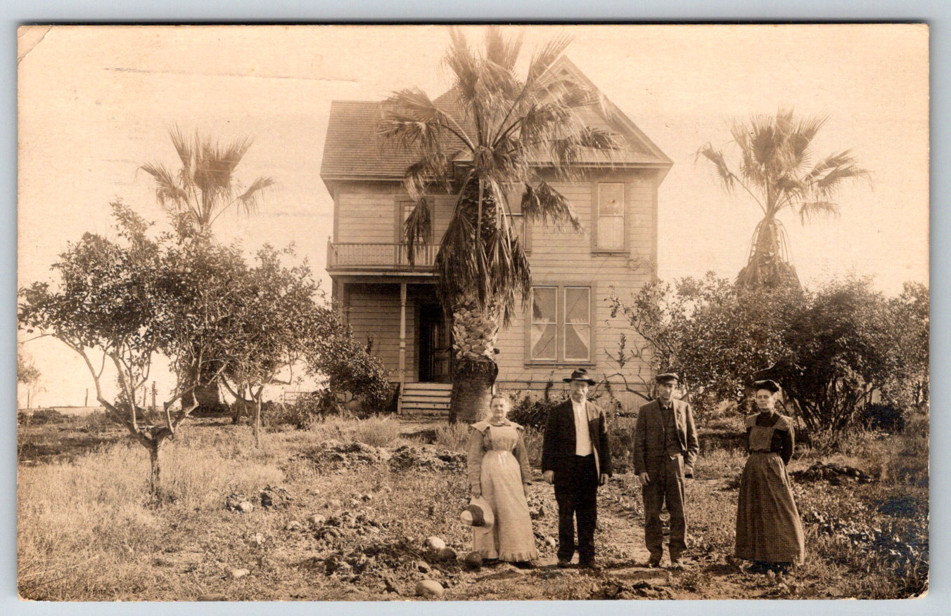 c1910s RPPC Family Photo San Diego California Early Home Antique Postcard