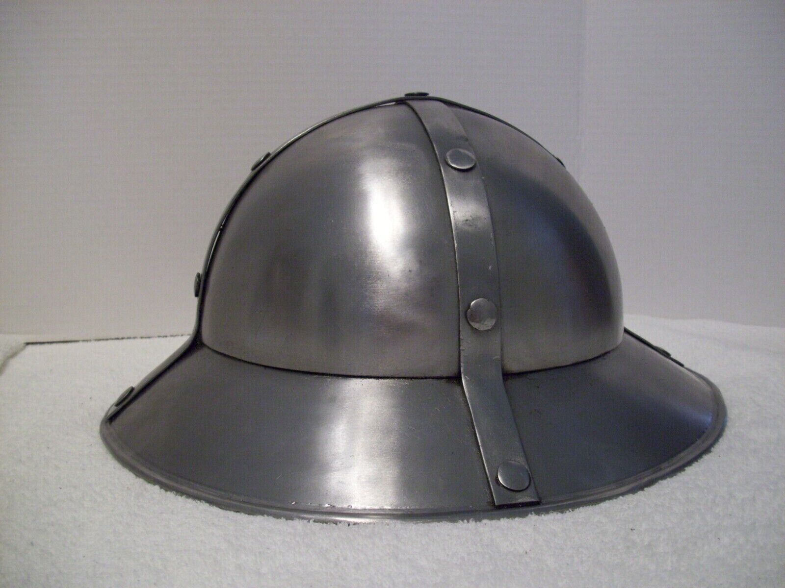 Medieval Kettle Hat Helmet 18 Ga  Wearable Head Protective Armour Adjustable Fit