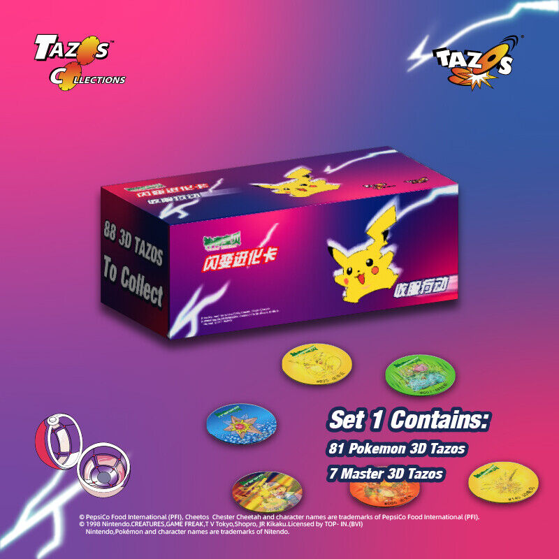 TAZOS COLLECTIONS Pokemon 3D Holographic Full/Complete Set & Album 88/88PCS