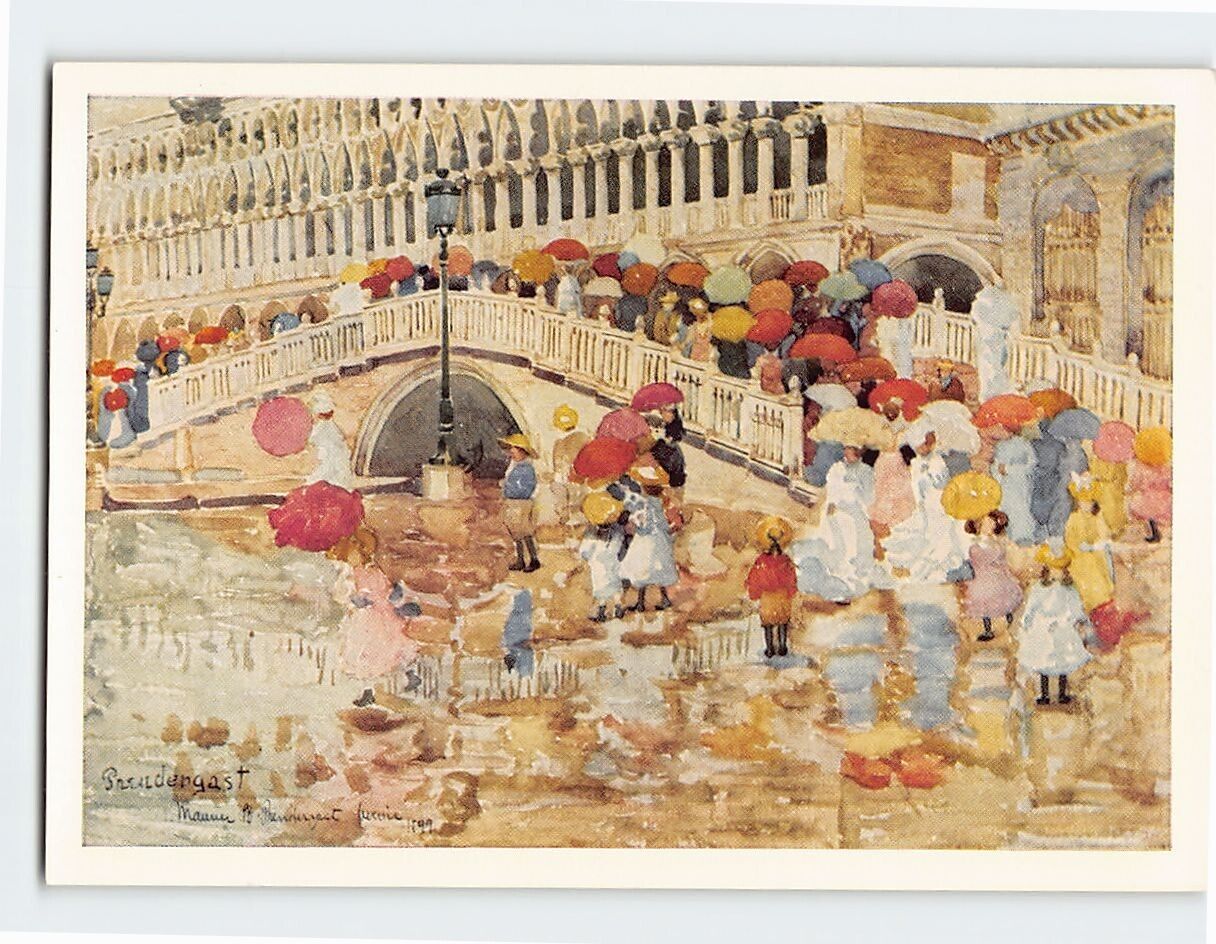 Postcard Umbrellas in the Rain Venice By Maurice Prendergast Venice Italy