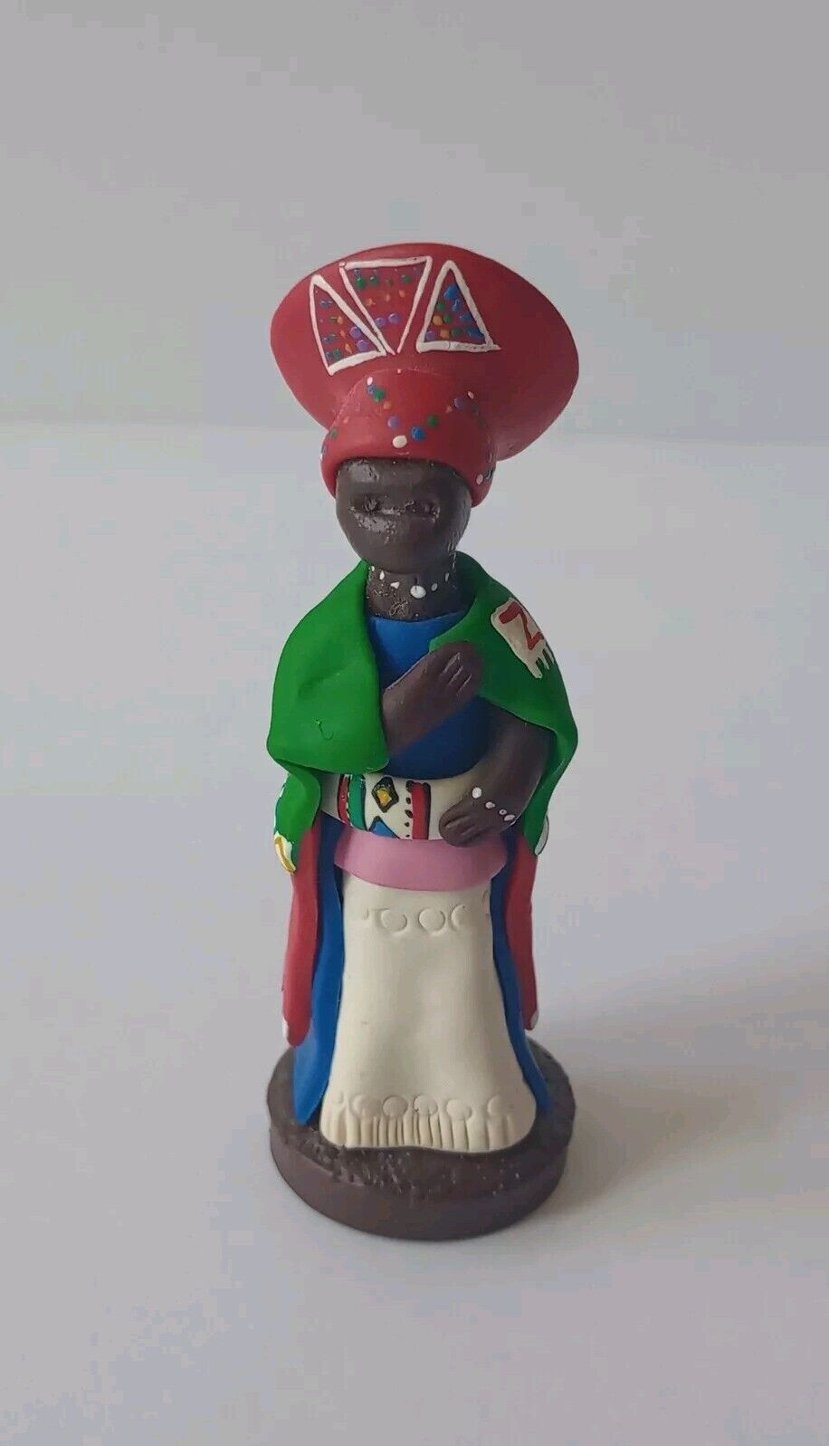 Vintage African Tribes Collection Handmade Zulu Matron Clay Sculpture Figurine 