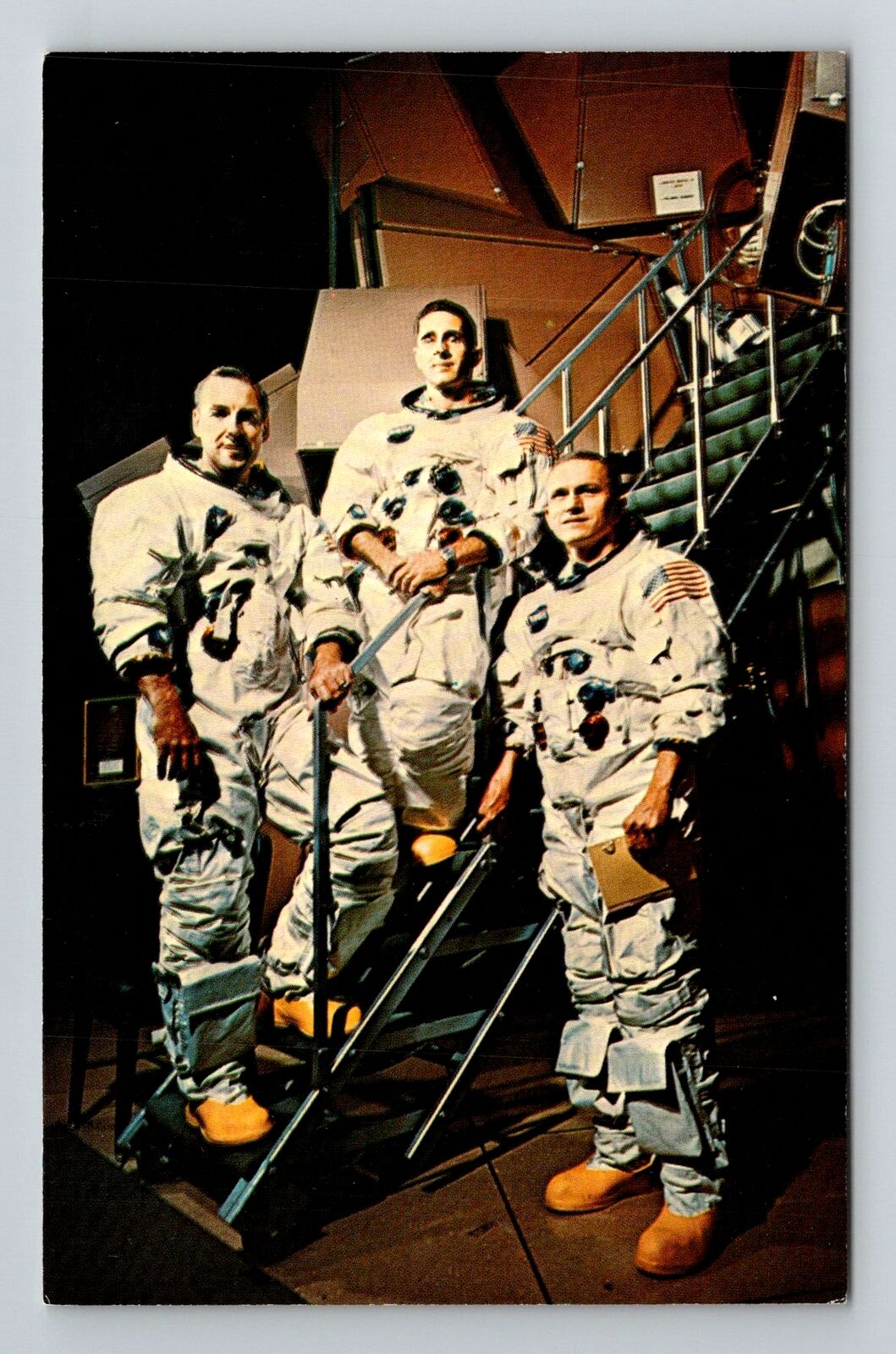 Merritt Island FL-Florida, Apollo 8 Crew by Simulator, Vintage Postcard