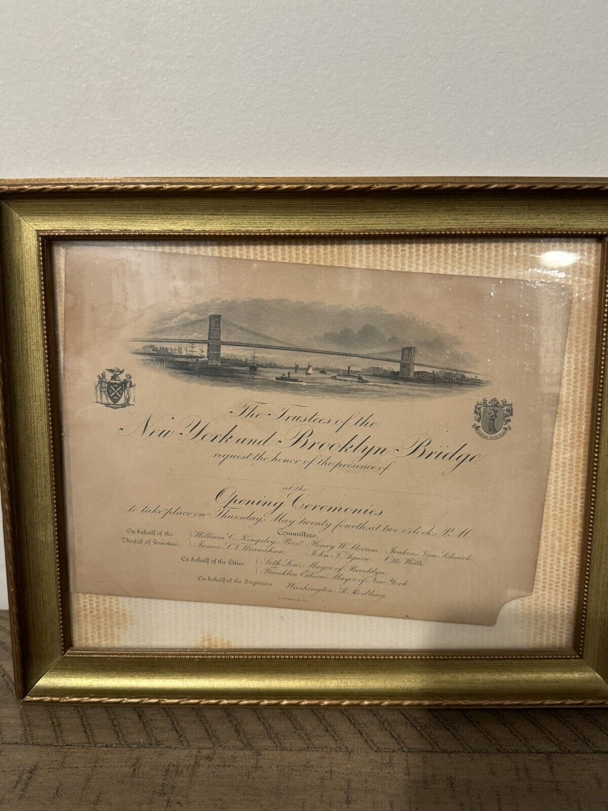 [Brooklyn Bridge]: Invitation to the Opening Ceremonies of the Brooklyn Bridge