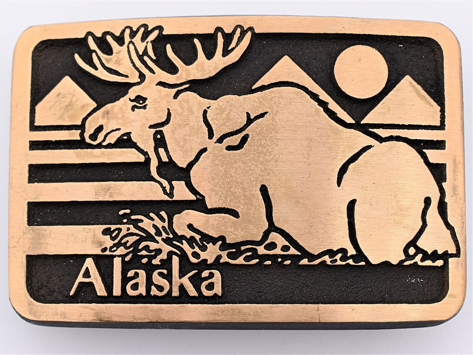 Alaska Bull Moose Vintage Belt Buckle