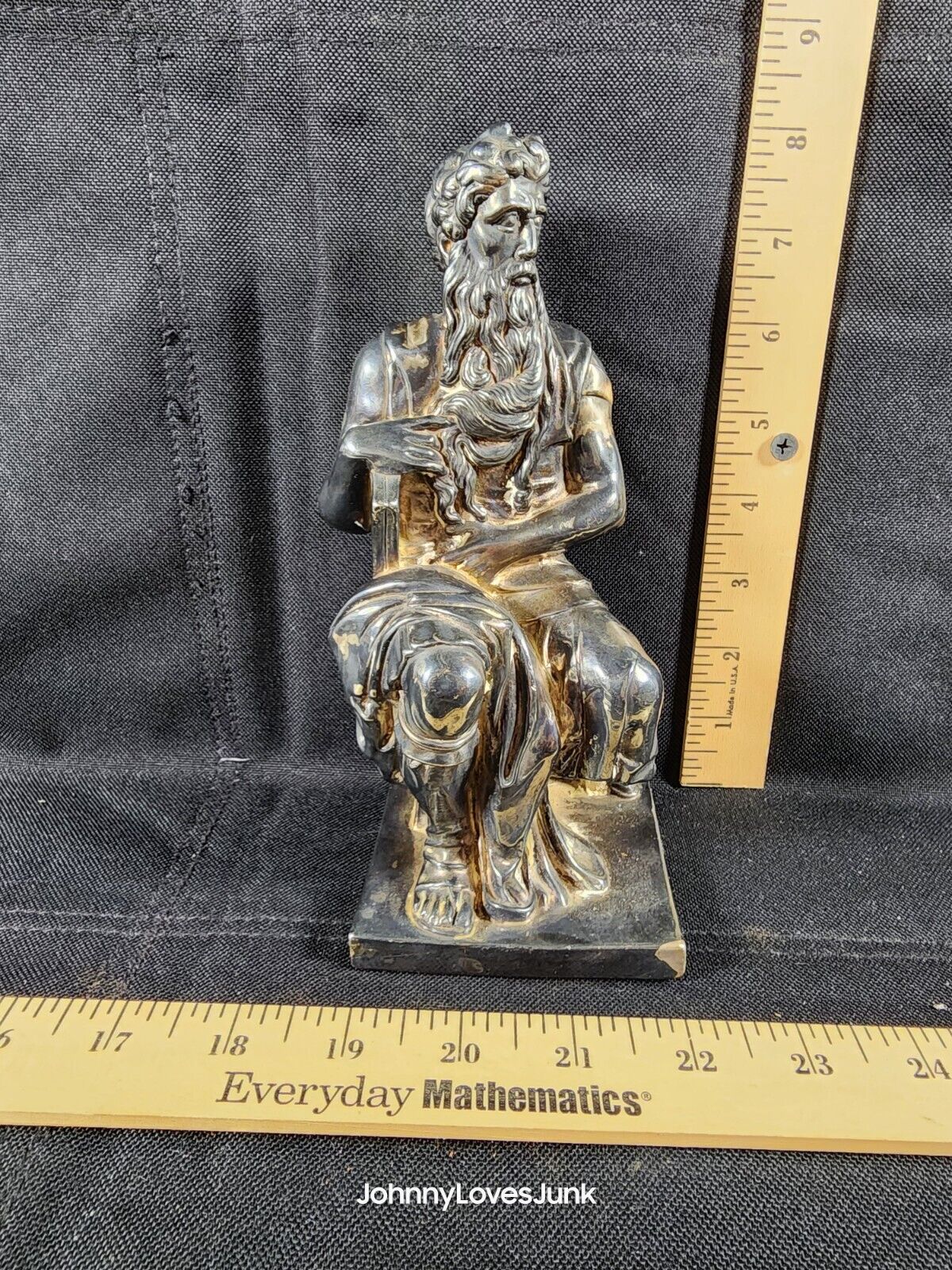 Antique Sterling Silver Moses Statue Holding Ten Commandments Marked/Tested+ 