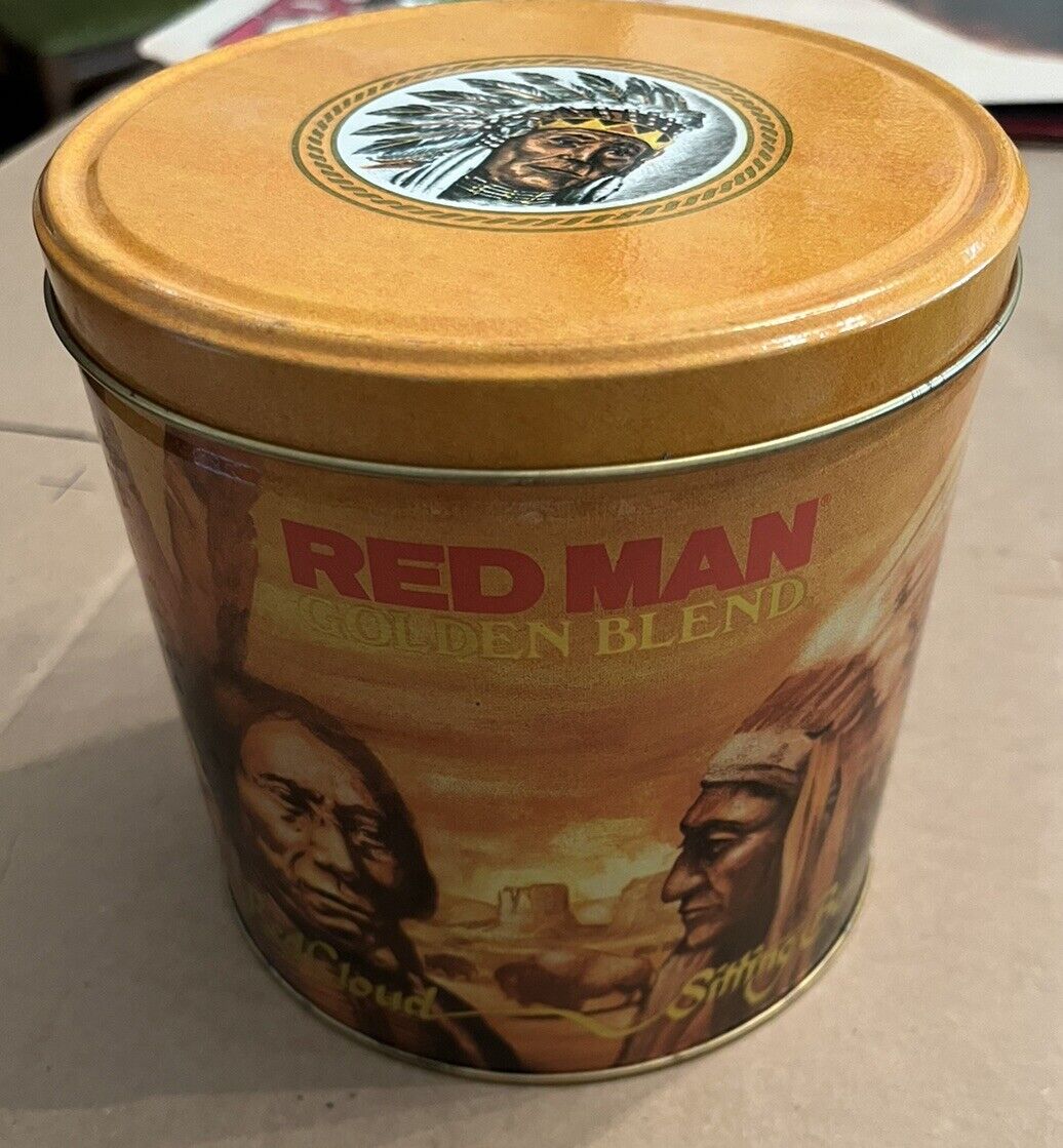 EMPTY VINTAGE Red ManLimited Edition 1988 GOLDEN BLEND Tobacco Tin Can RARE NOS
