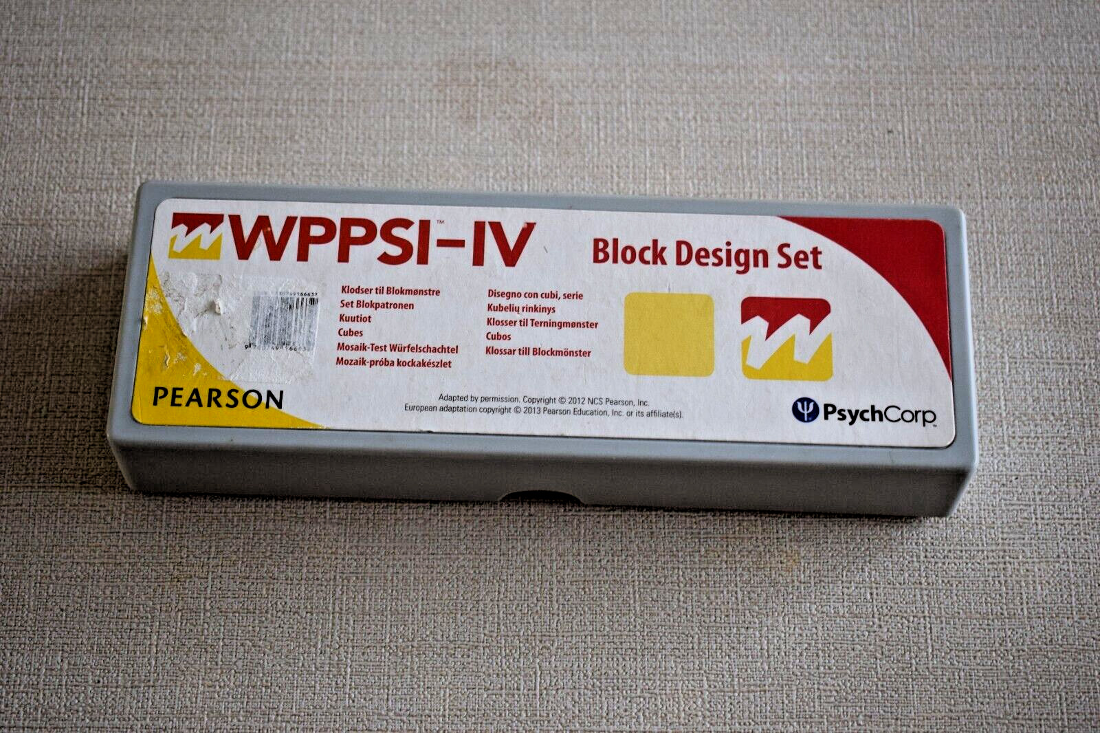 Psych Corp Wechsler Standard Block Design Set Intelligence Red White WPPSI-IV