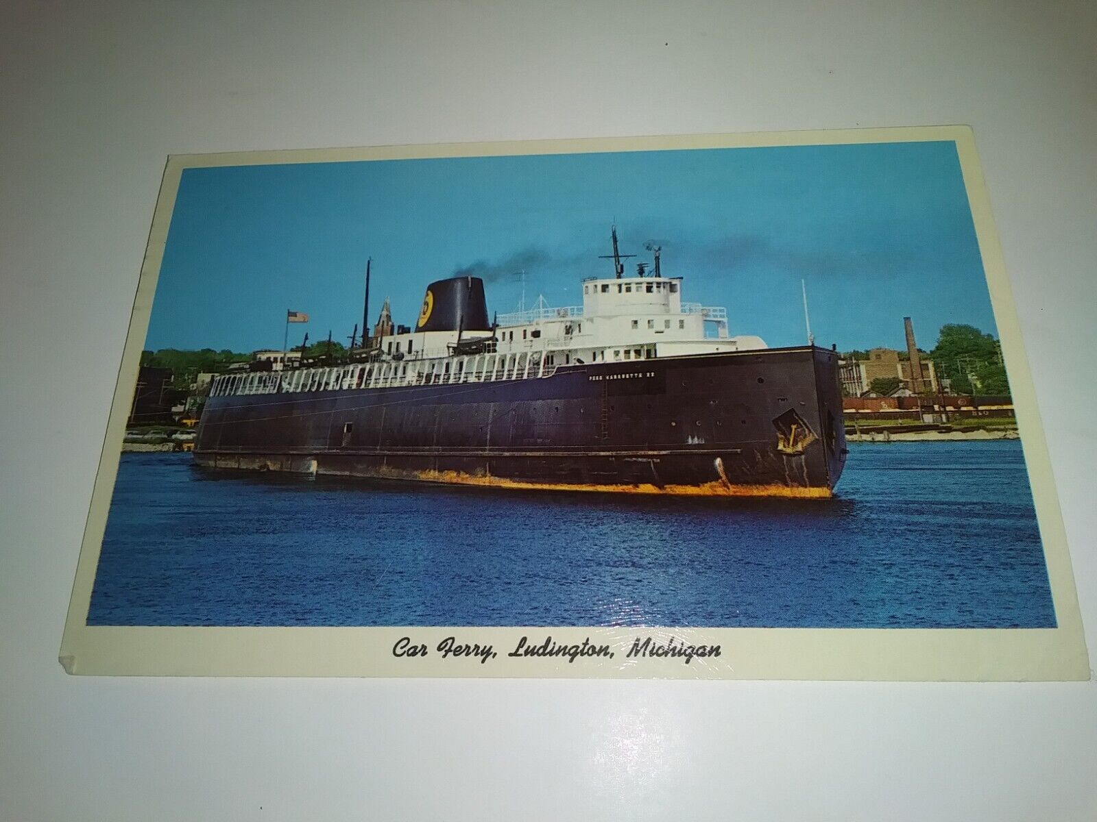 Vintage 1968 Car Ferry Ludington Michigan Postcard