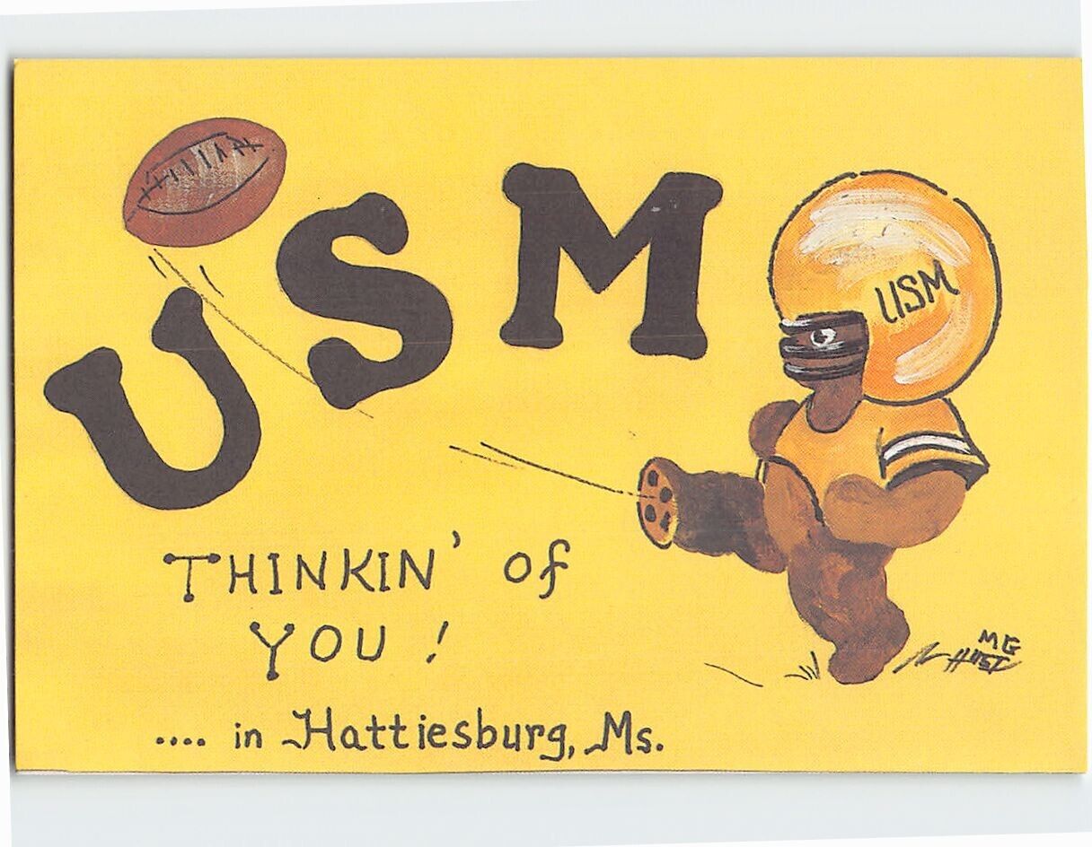 Postcard U.S.M., Thinkin' of You …. in Hattiesburg, Mississippi