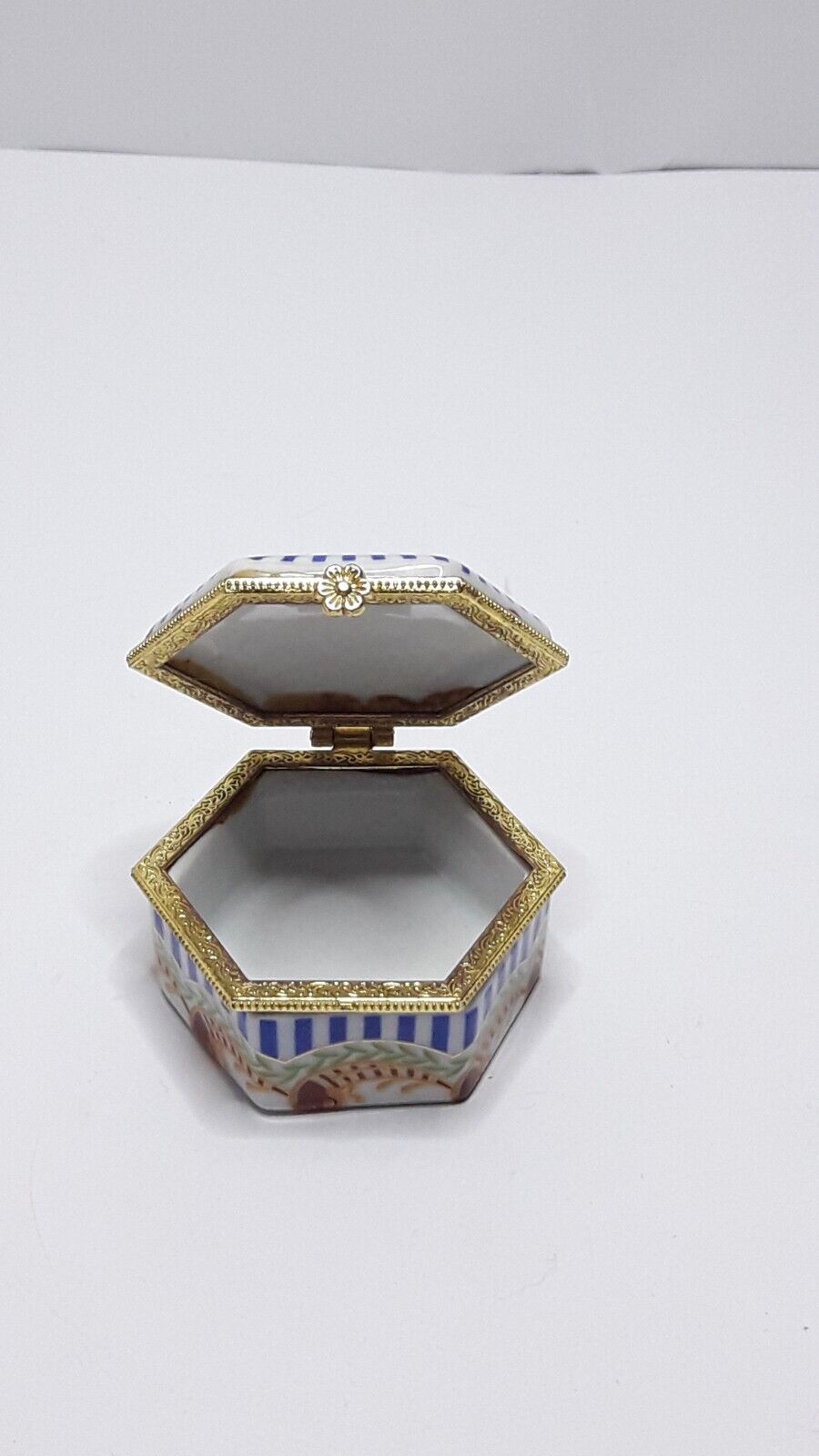 Vintage Porcelain Mini Jewelry Box Collectible Decorative Rare Retro Old