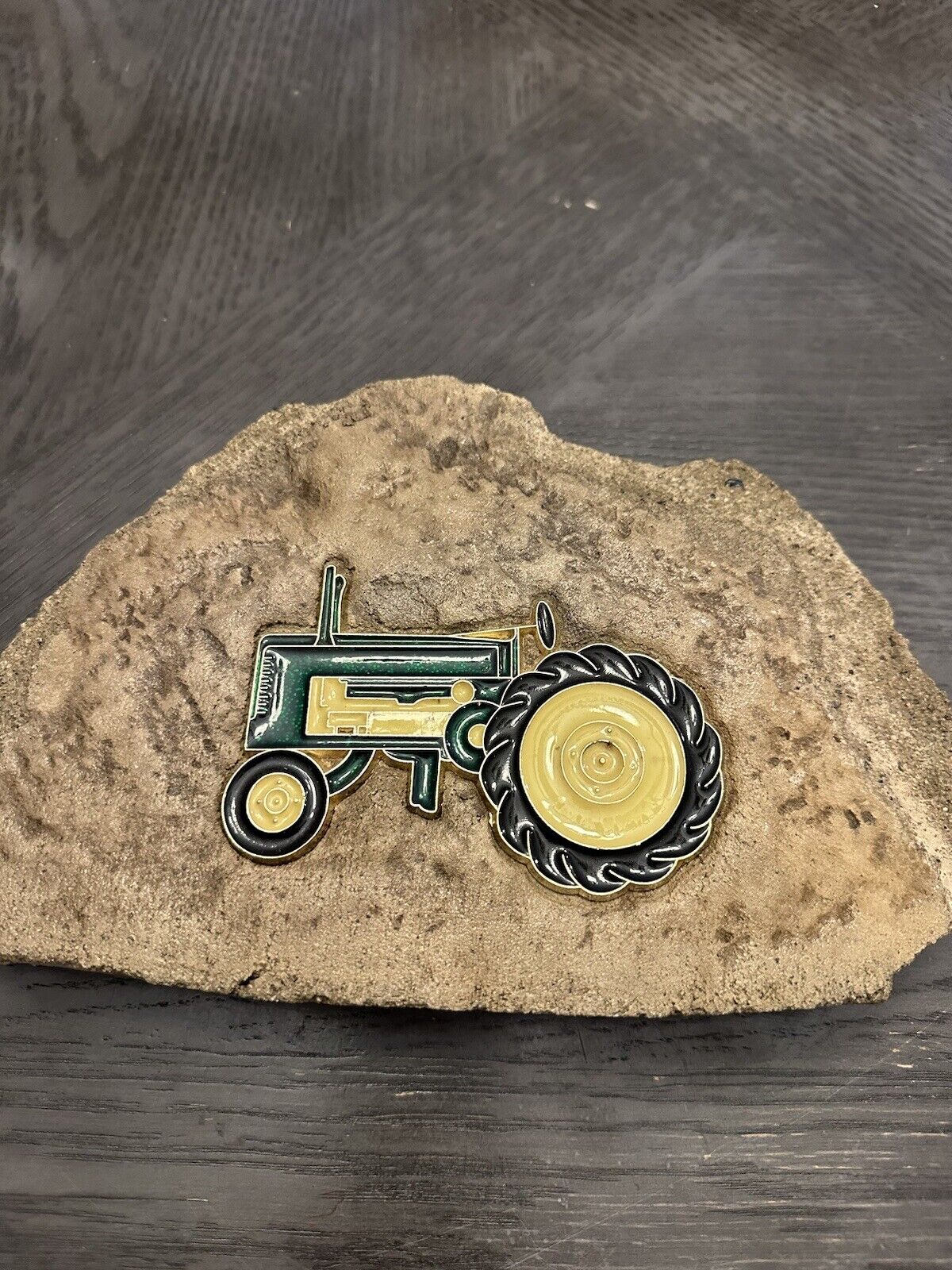 Stone Decor With Inlaid John Deere Tractor. Real Stone Almost 6 Lbs. 10x7