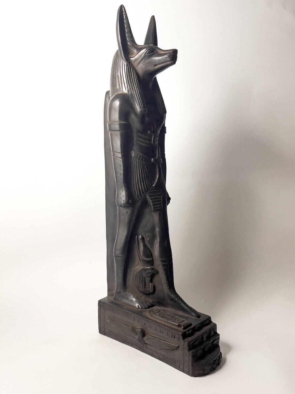 Handmade God Anubis Statue , Large Statuette from Basalt Stone - Ancient Egypt