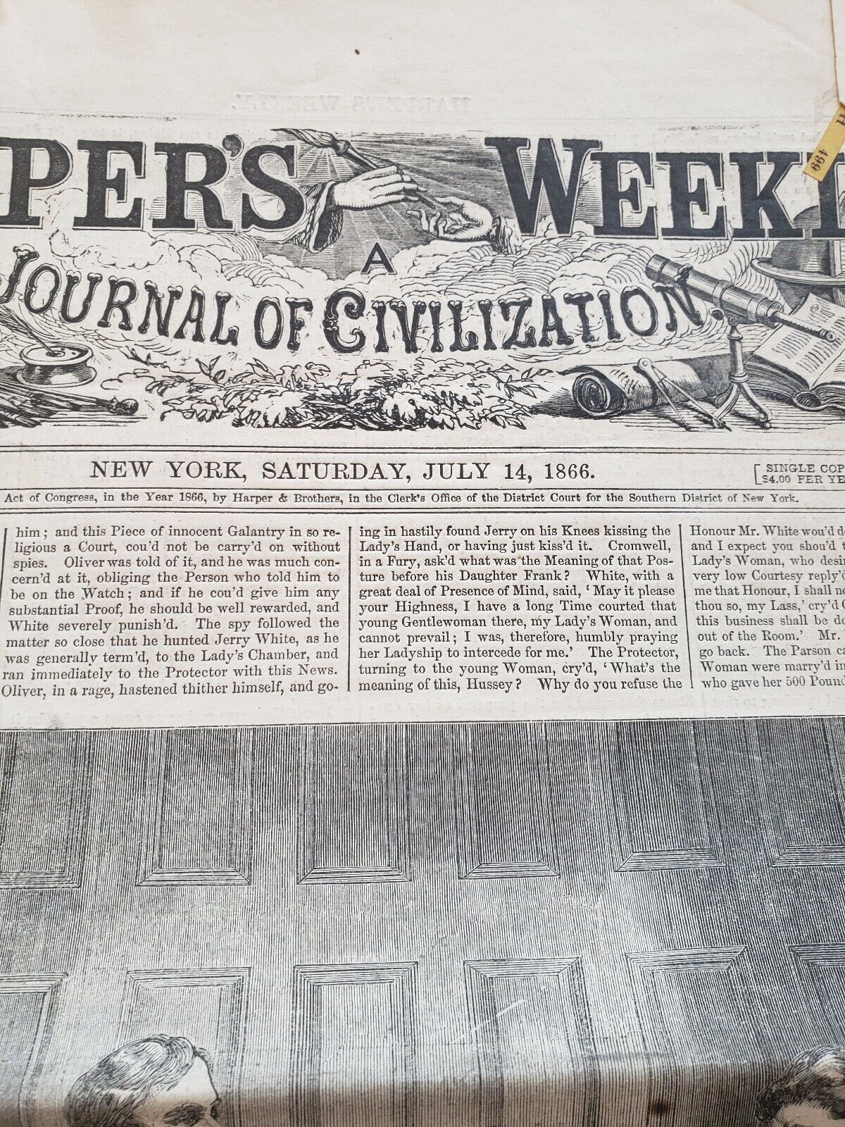 Original Harper's Weekly NEW YORK JULY14 1866 A Practical joke
