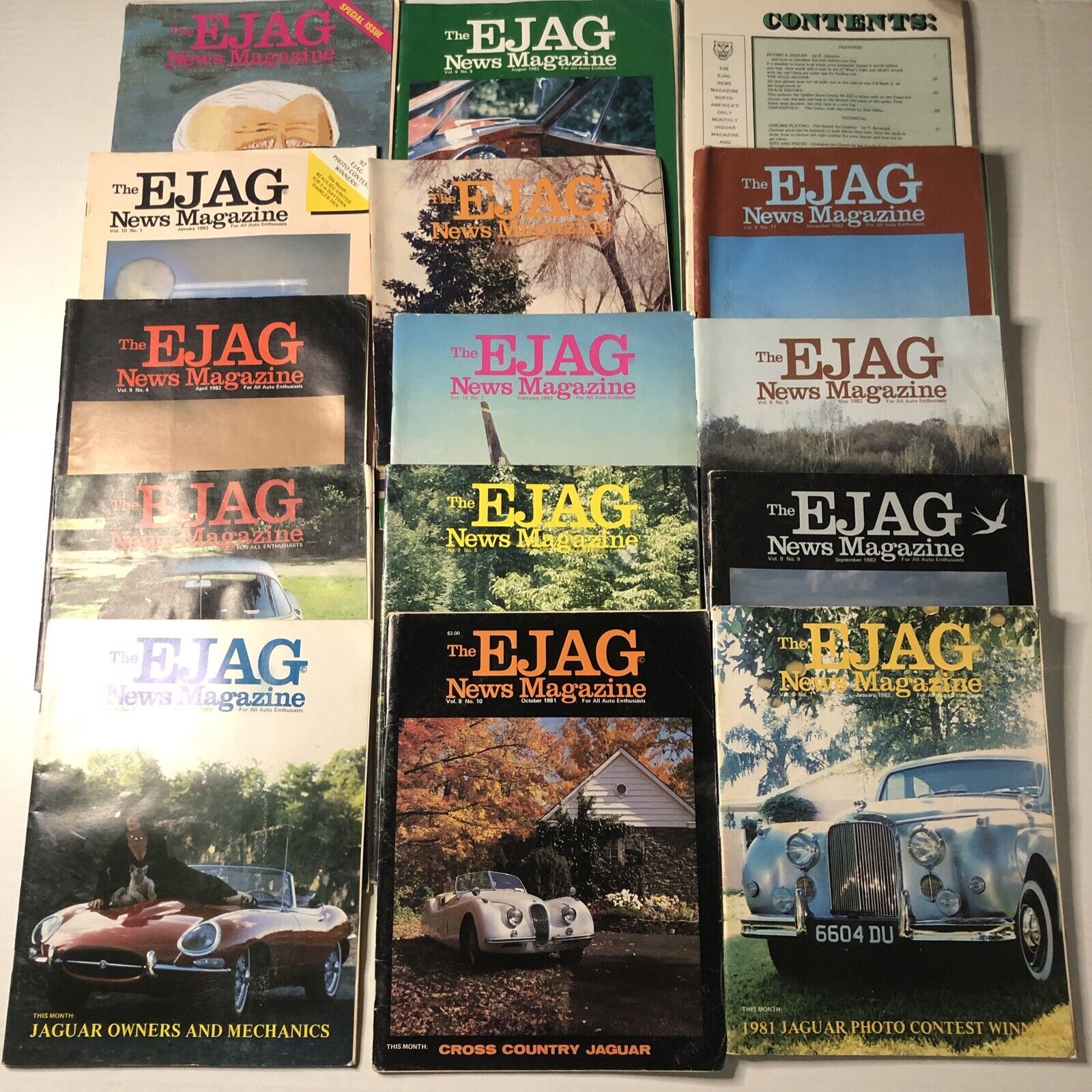 lot of 15 Vintage EJag magazine 1981-83 used reader condtion PLEASE SEE PHOTOS