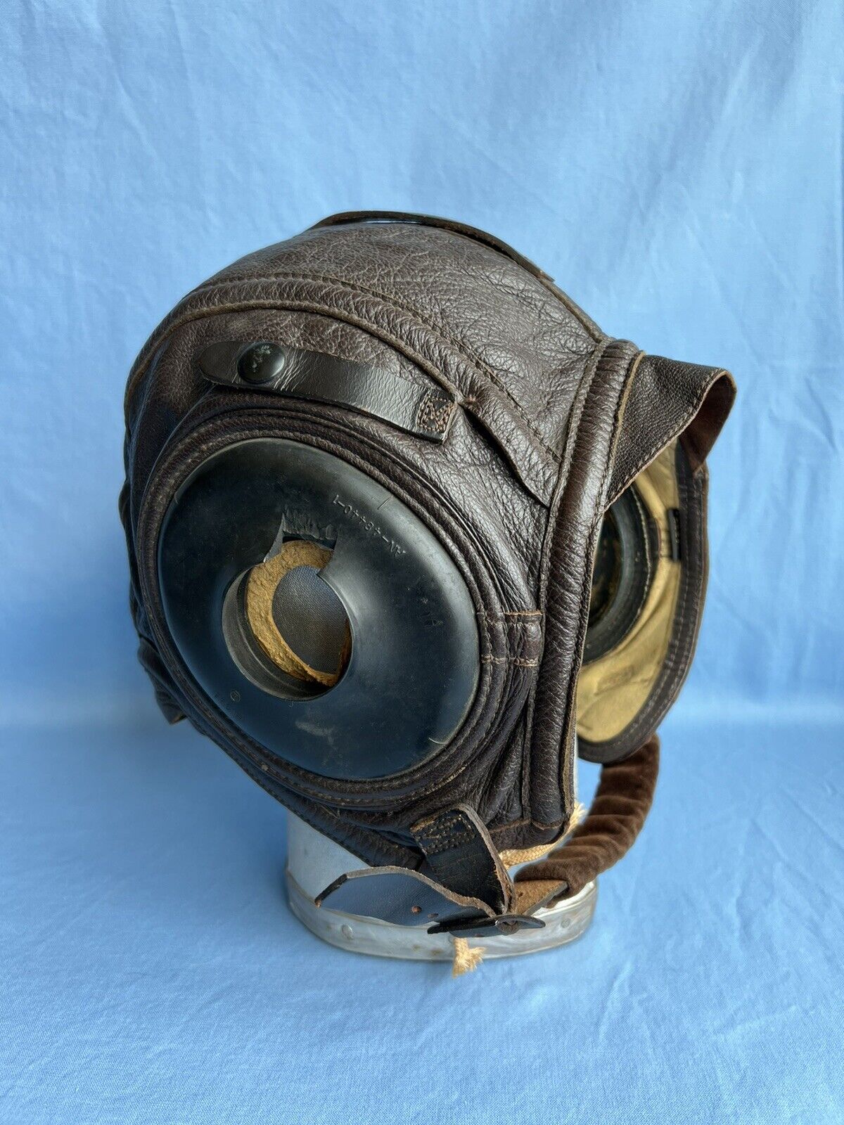 Vintage WWII SLOTE & KLEIN USN Navy USMC Pilot's Leather Flying Helmet / LARGE