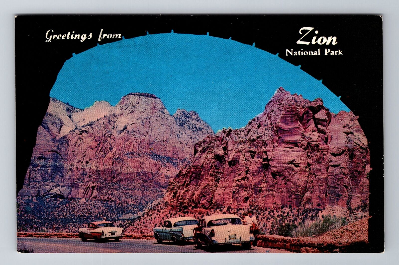 Zion National Park UT-Utah, Entrance To Tunnel, Antique, Vintage Postcard