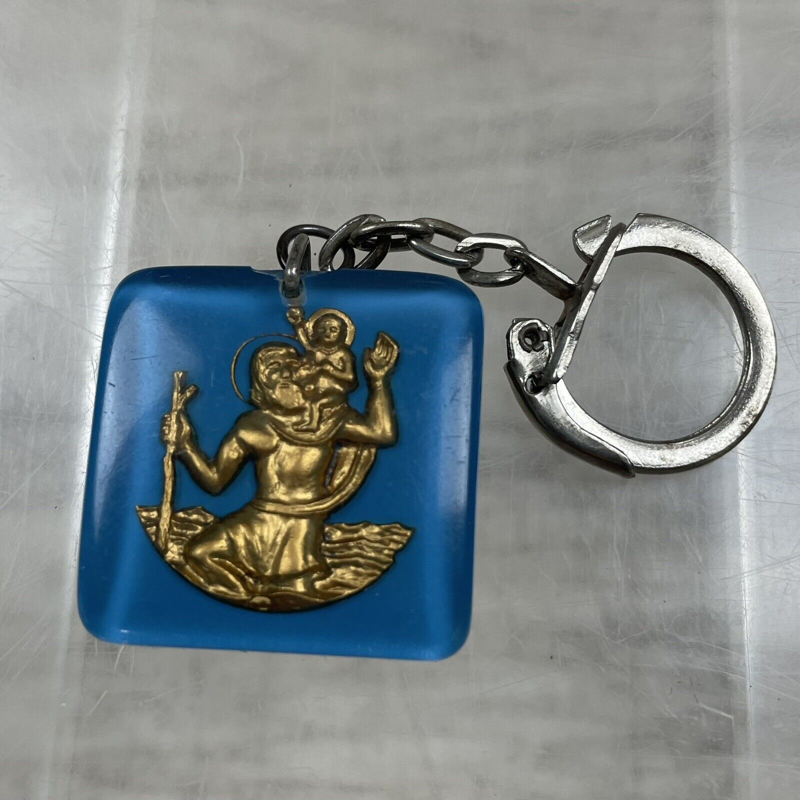 Vintage St Christopher Keychain Traveling Protection Gift