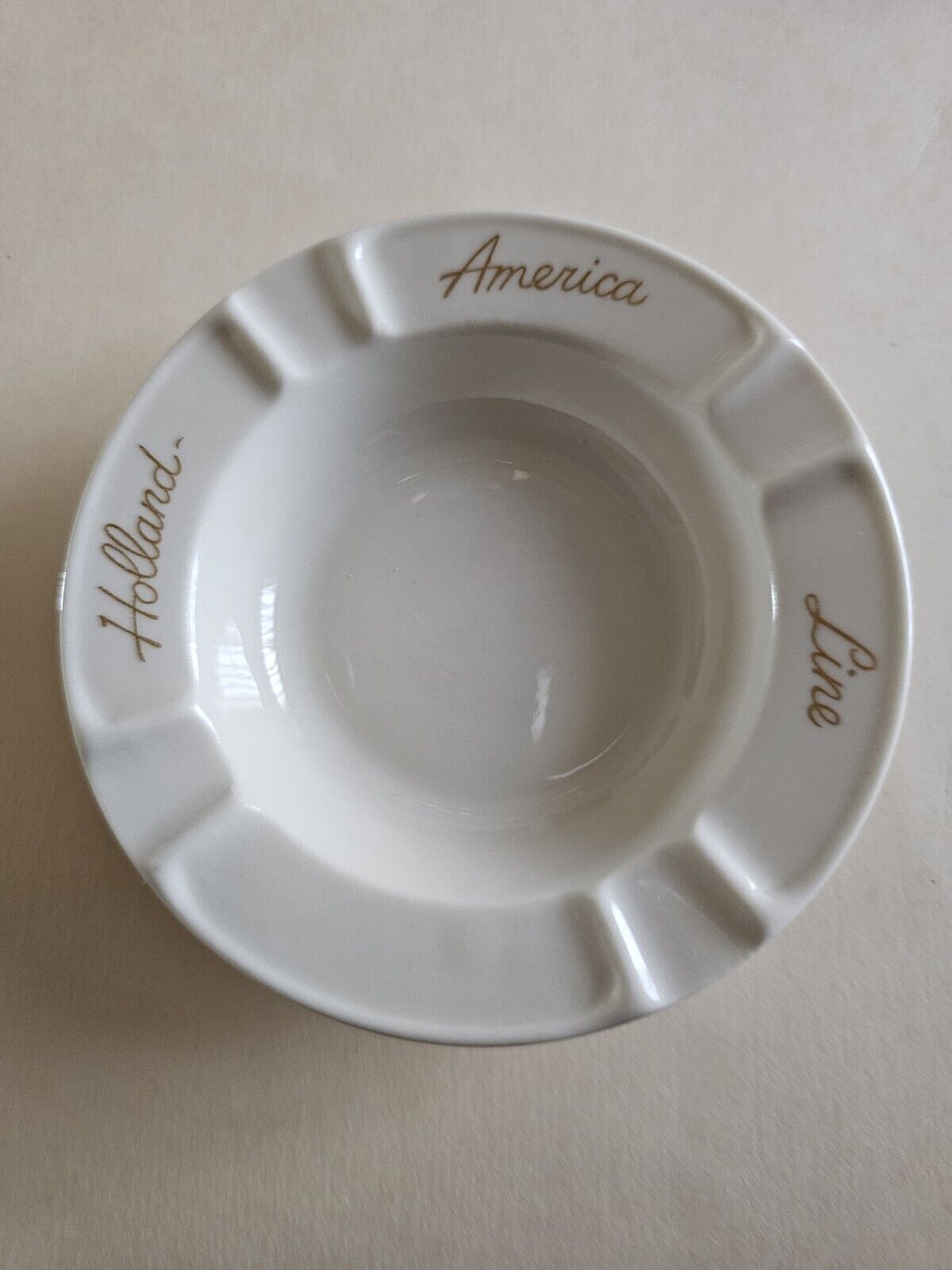 VTG Holland America Line Porcelain Ashtray