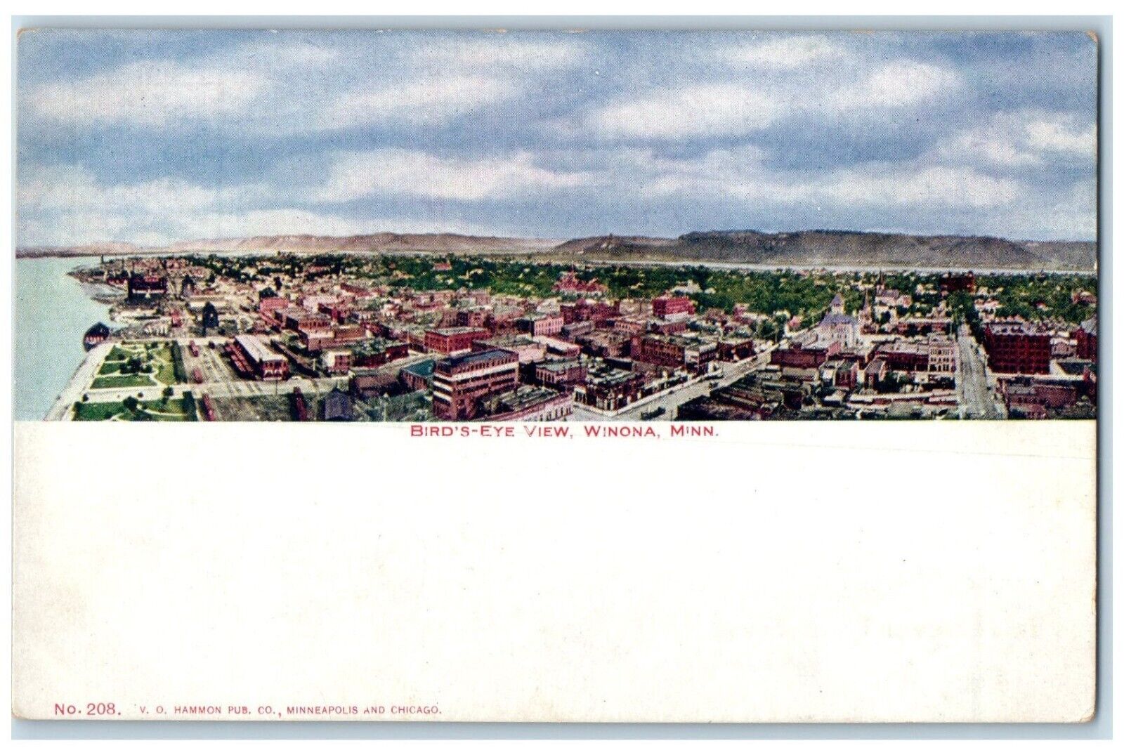 c1905 Bird\'s-Eye View Exterior Building Lake Winona Minnesota Vintage Postcard