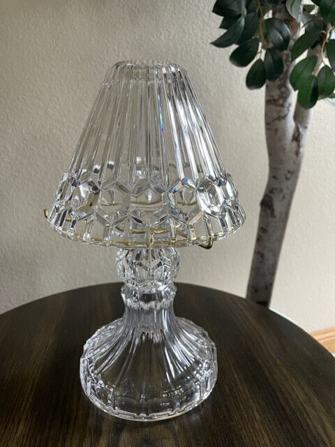 PartyLite ASTORIA TEALIGHT LAMP Candle Holder 24% Lead Crystal EUC