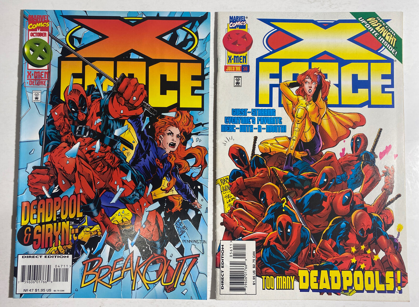 X-Force 47 + 56 (1991 Marvel) Deadpool Appearance - Siryn We Combine Shipping