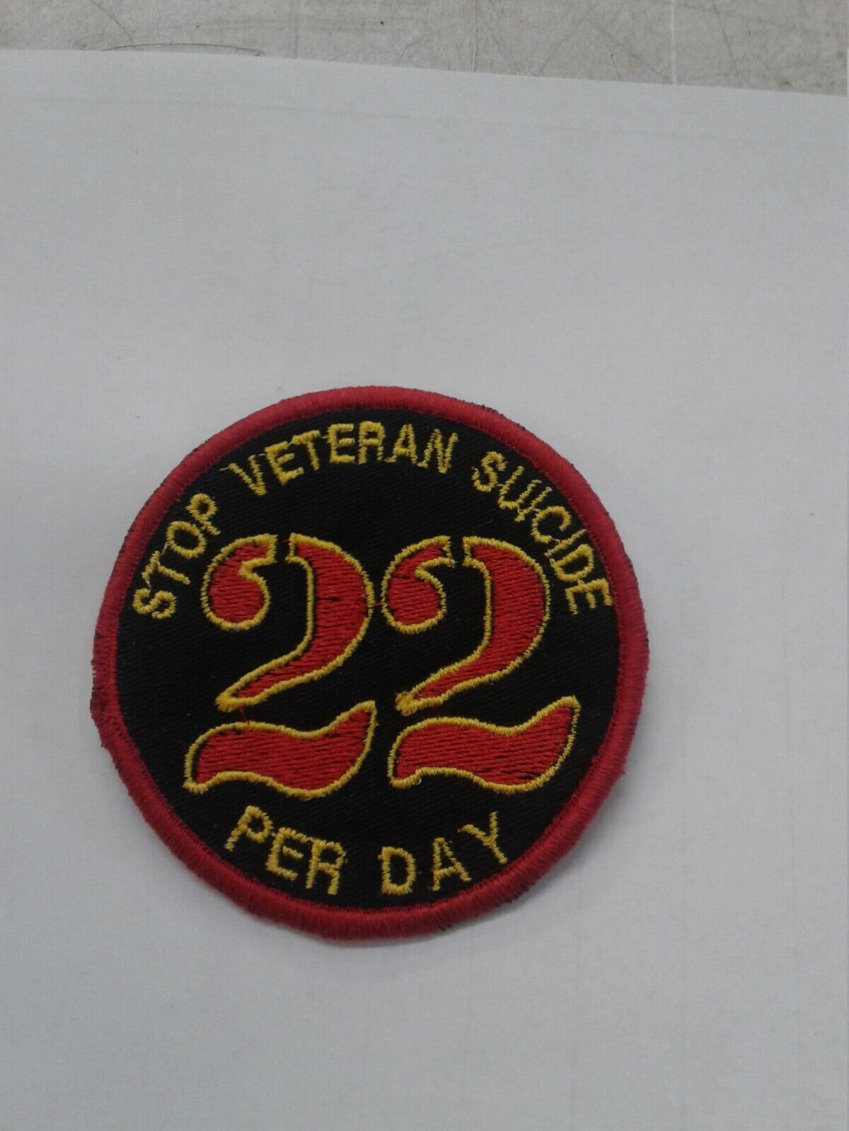 Veteran 22 suicide awareness patch 3 inch round
