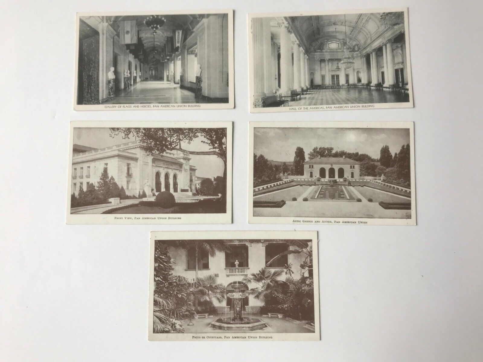 Lot of 5 Postcards Pan American Union Building Washington DC Views c1920s