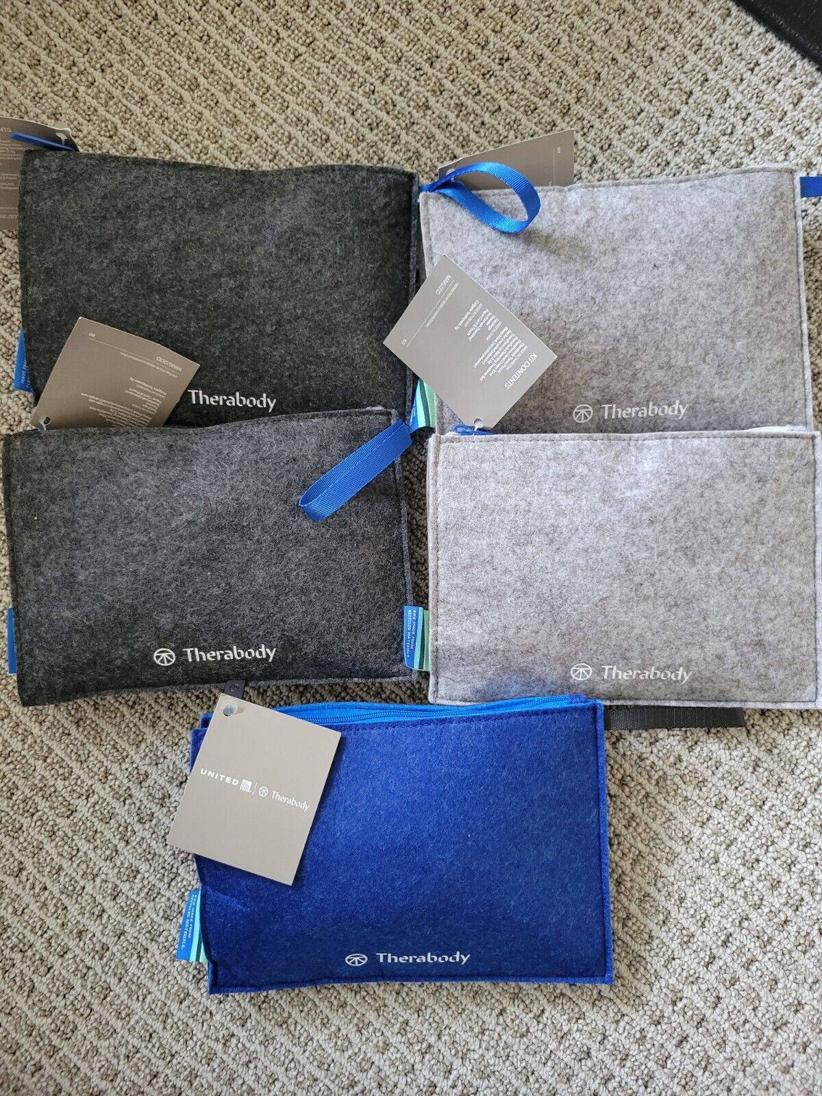 NEW Sealed Lot United Airlines Polaris Therabody Amenity Travel Kit Bag Pouch 5+
