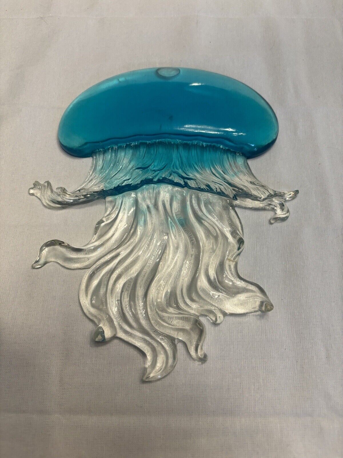 Blue Lucite Jellyfish Wall Decor/Hanging/Figurine