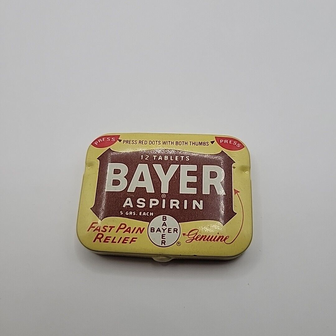 Vintage Medicine Tin:  Bayer Aspirin ~ Genuine, 12 tablets, Empty