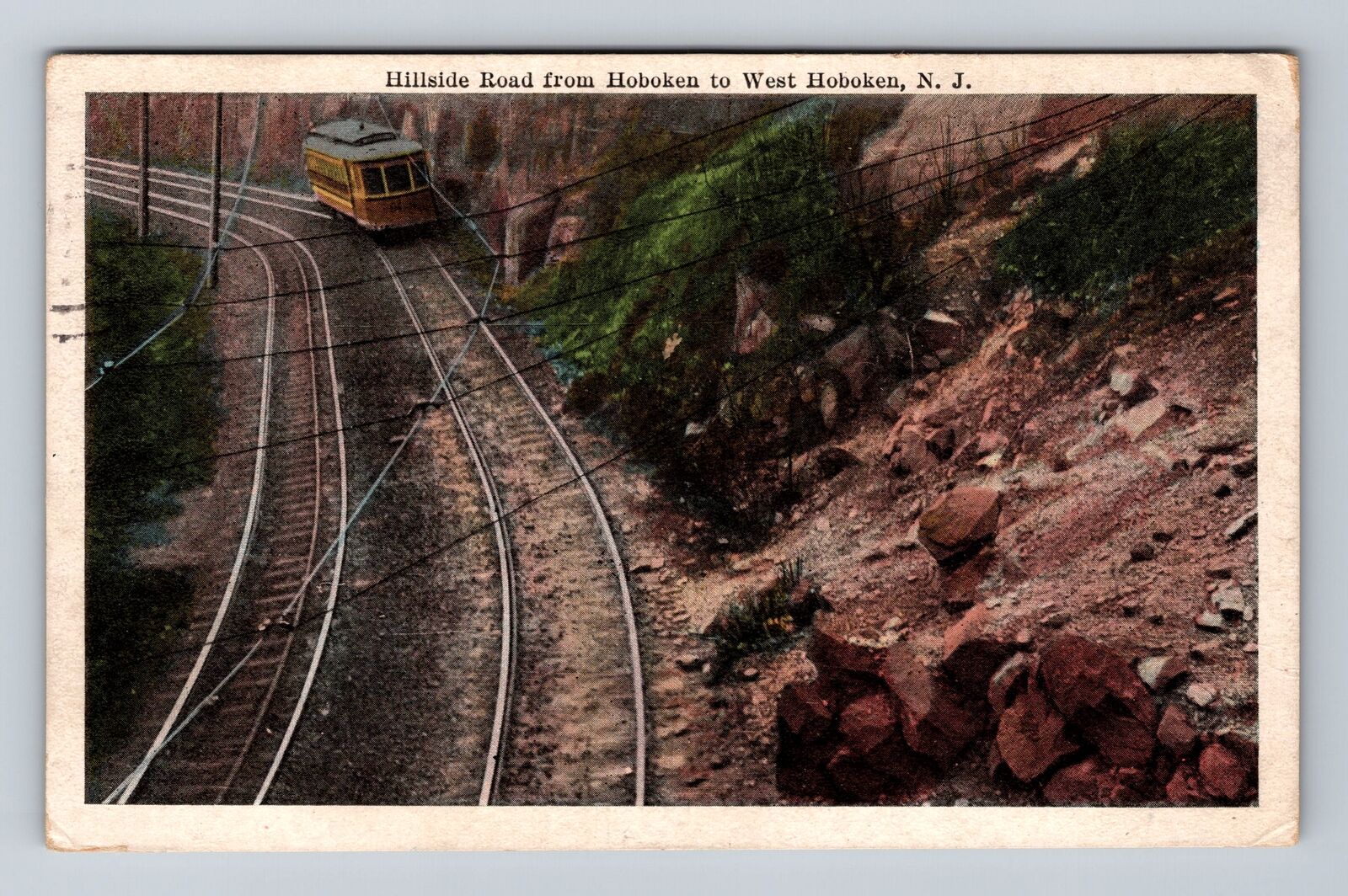 West Hoboken NJ-New Jersey, Hillside Road From Hoboken Vintage c1922 Postcard
