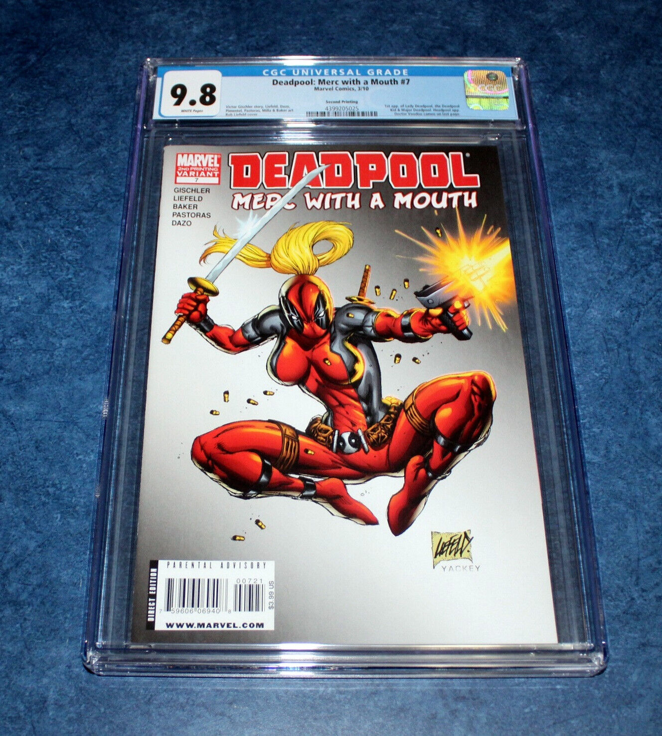 DEADPOOL MERC WITH A MOUTH #7 variant 2nd print CGC 9.8 1st app LADY DP MOVIE