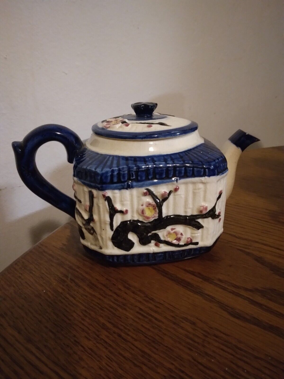 Teapot Cherry Blossoms Ceramic Vintage Japan