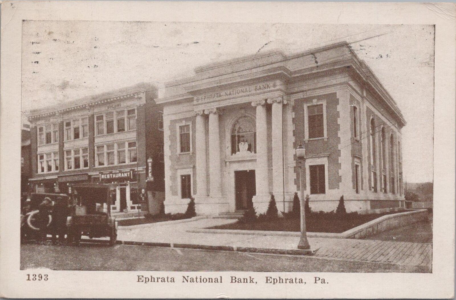 Postcard Ephrata National Bank Ephrata PA 1927