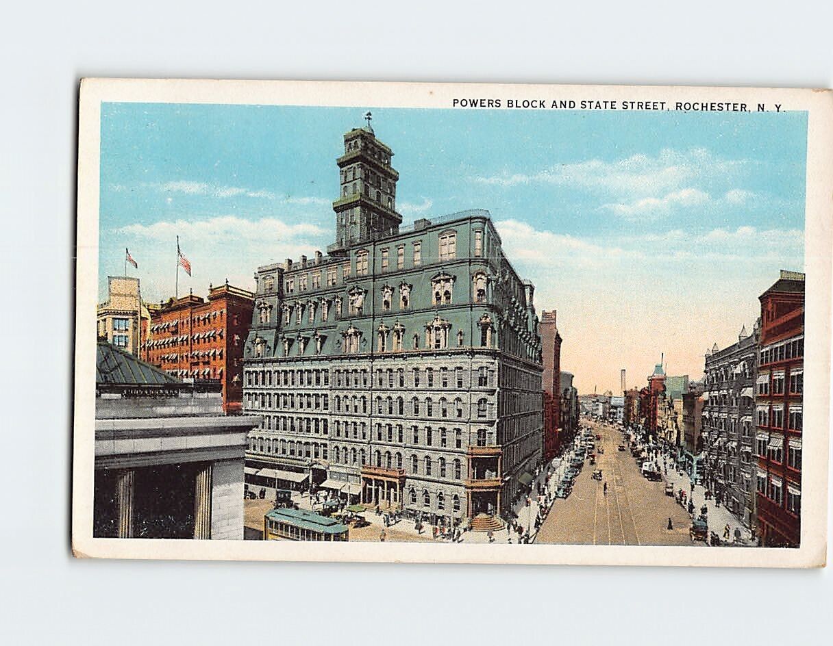 Postcard Powers Block and States Street Rochester New York USA