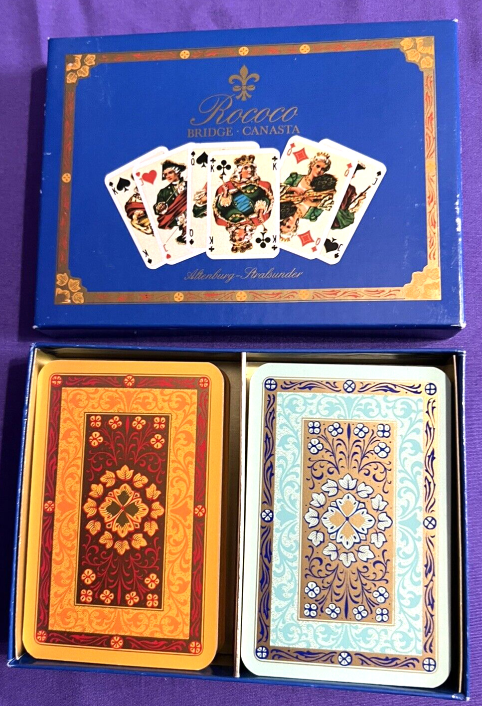 Vintage Altenburg Stralsunder Rococo 2 Deck Playing Cards Must See W Germany