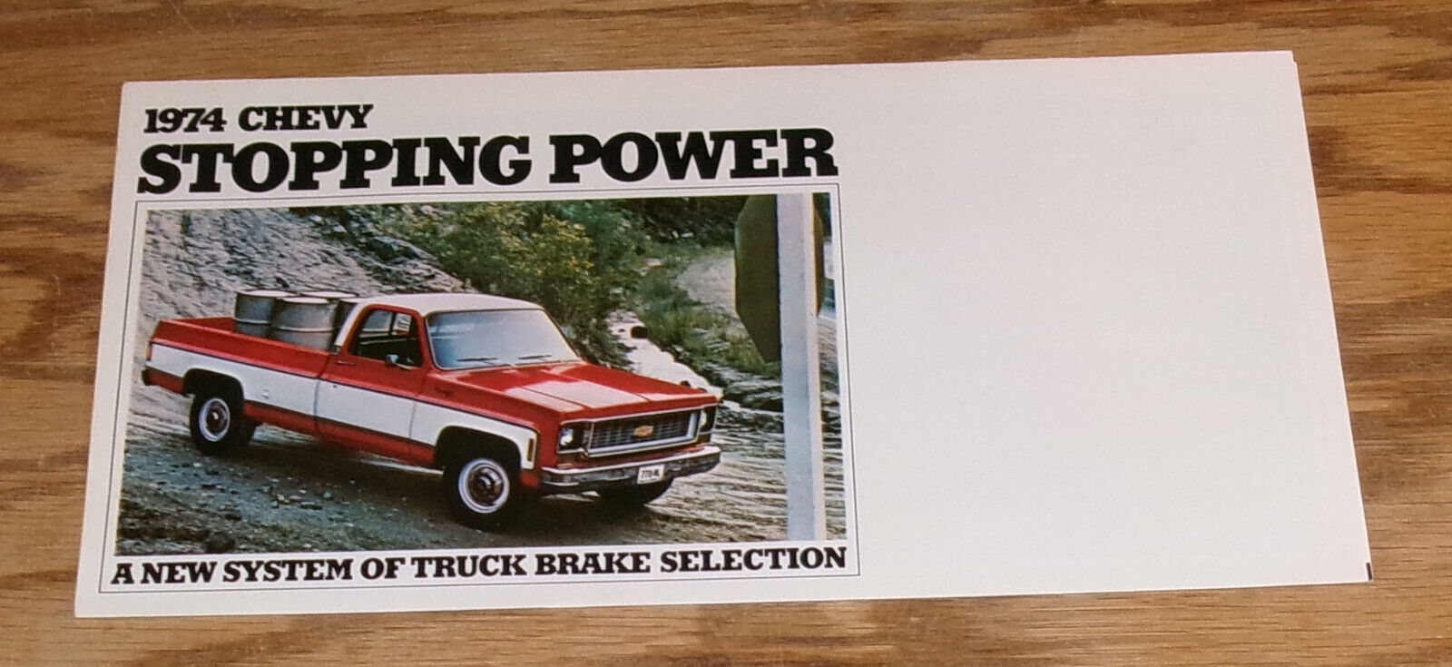 Original 1974 Chevrolet Pickup Truck Stop Foldout Sales Brochure Mailer 74