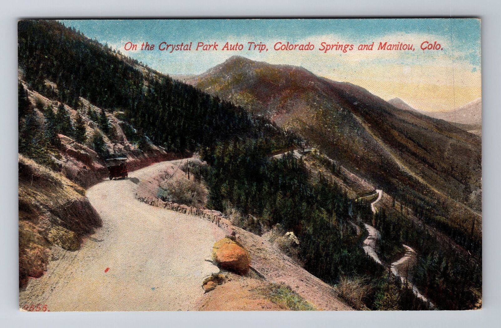 Manitou CO-Colorado, On The Crystal Park Auto Road, Antique Vintage Postcard