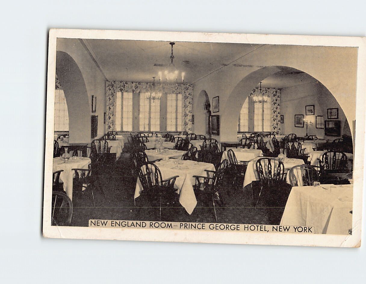Postcard New England Dining Room Price George Hotel New York City New York USA