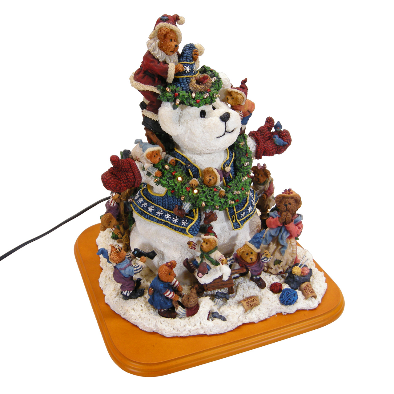 Danbury Mint Boyd's Bears Snow Bear Christmas Figurine Lighted - EUC